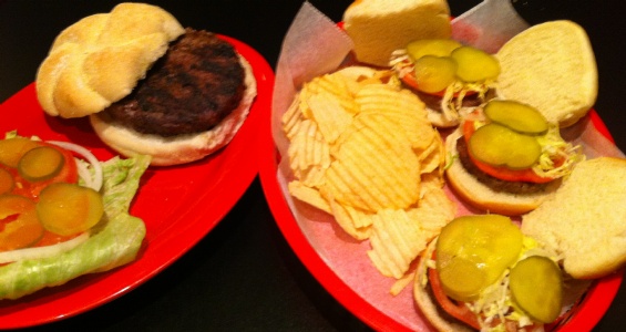 Steak
                        Burger and Mini Hamburgers